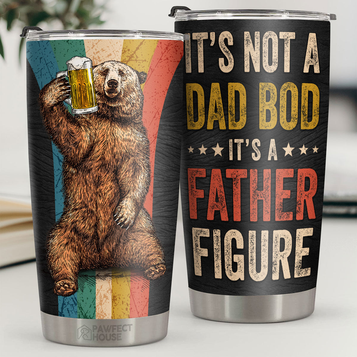 Ce n'est pas un corps de père, c'est une figure paternelle - Gobelet - À mon père, cadeau pour papa, cadeau de papa de la part de sa fille et de son fils, cadeau d'anniversaire pour papa