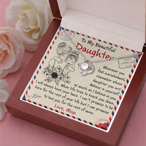 When Life Tries To Knock You Down, I Will Always Have Your Back - Family Love Knot Necklace - Gift For Daughter From Mom