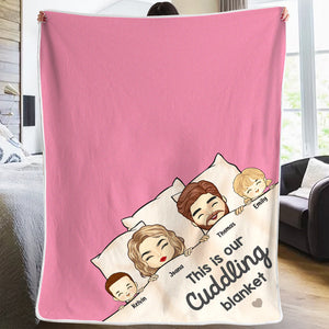 Notre couverture câline - Couverture personnalisée pour la famille - Cadeau pour les membres de la famille