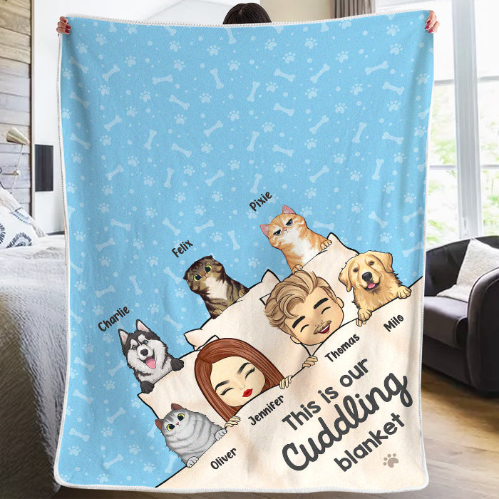 Voici notre couverture câline - Couverture personnalisée pour chien et chat - Cadeau pour propriétaires d'animaux et amoureux des animaux