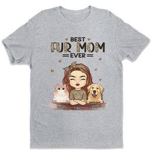 Meilleure maman à fourrure de tous les temps - T-shirt, sweat à capuche et sweat-shirt unisexe personnalisé pour chien et chat - Cadeau de fête des mères, d'anniversaire pour maman, propriétaires d'animaux et amoureux des animaux
