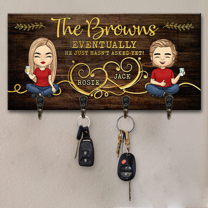 Finalement, il n'a tout simplement pas encore demandé - Porte-clés personnalisé pour couple, porte-clés - Cadeau pour mari et femme, anniversaire