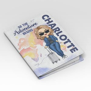 Alors l'aventure commence - Étui de passeport personnalisé pour voyage, porte-passeport - Cadeau pour les amoureux du voyage