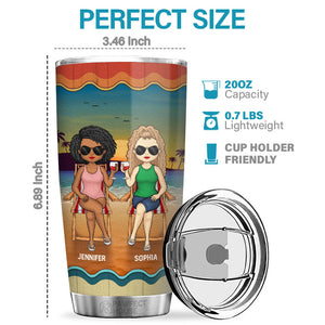 Je t'aime jusqu'à la plage et retour - Gobelet personnalisé Bestie - Cadeau pour meilleures amies, meilleures amies, sœurs