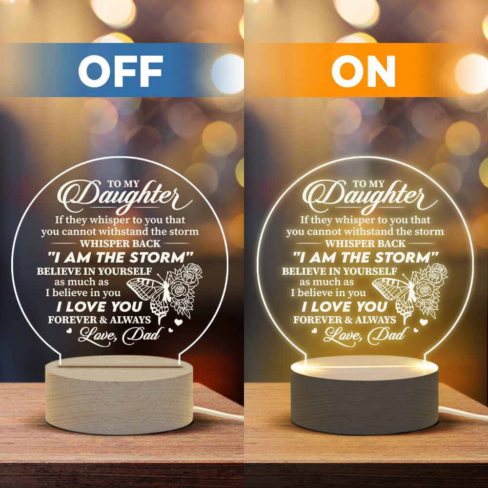 Believe In Yourself As Much As I Believe In You - Acrylic Night Lamp - To My Daughter, Gift For Daughter, Daughter Gift From Dad, Birthday Gift For Daughter, Christmas Gift