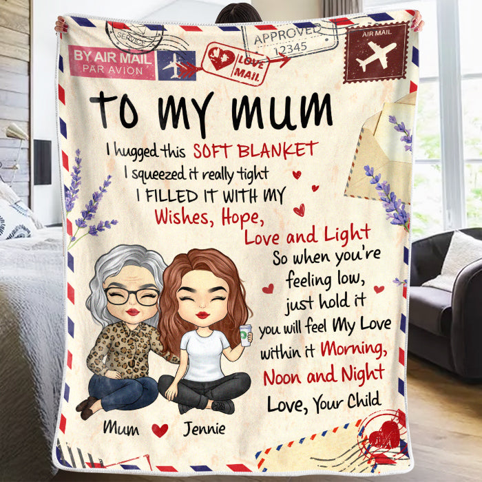 Tu sentiras mon amour en elle - Couverture personnalisée pour la famille - Cadeau de fête des mères, d'anniversaire pour maman de la part de sa fille