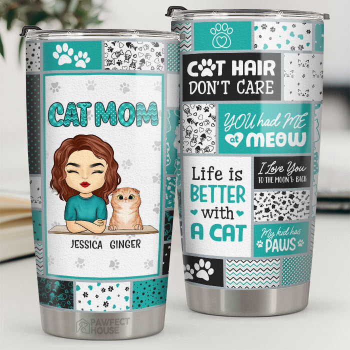 Tu m'as eu à miauler - Gobelet personnalisé pour chat - Fête des mères, cadeau d'anniversaire pour les propriétaires d'animaux, les amoureux des animaux
