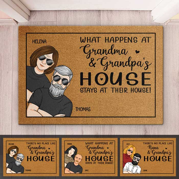 Il n'y a pas de meilleur endroit que la maison de grand-mère et grand-père - Tapis décoratif personnalisé pour la famille - Cadeau pour les membres de la famille