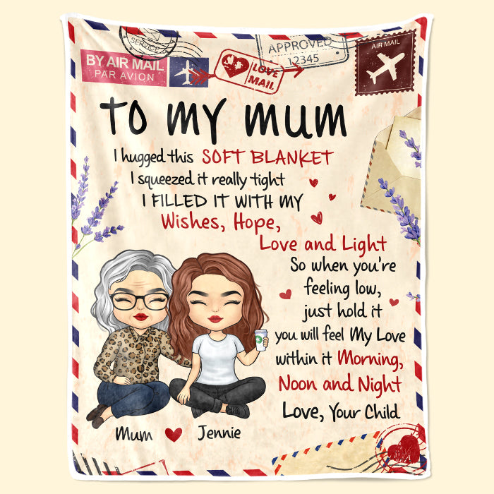 Tu sentiras mon amour en elle - Couverture personnalisée pour la famille - Cadeau de fête des mères, d'anniversaire pour maman de la part de sa fille
