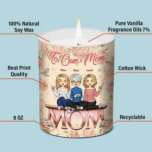 Je t'aime de tout mon cœur - Bougie parfumée sans fumée personnalisée pour la famille - Cadeau pour maman de la part de sa fille