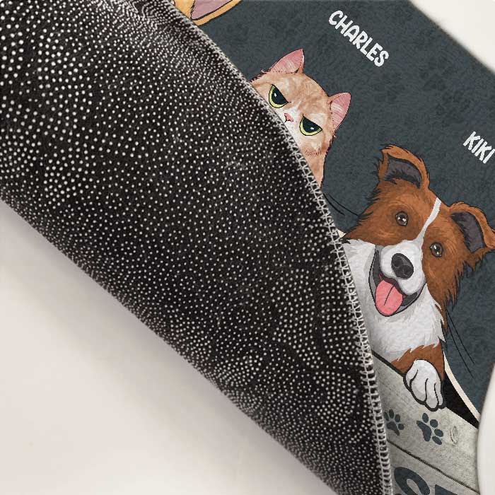 Nous régnons sur la maison - Tapis décoratif personnalisé pour chien et chat - Cadeau pour les propriétaires d'animaux et les amoureux des animaux