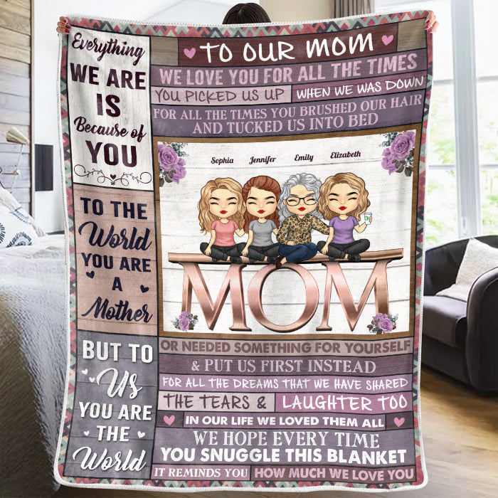 Nous t'aimons pour toujours - Couverture personnalisée pour la famille - Cadeau de fête des mères, d'anniversaire pour maman de la part de sa fille