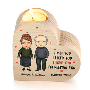 I'm Keeping You Forever Yours - Couple Personalized Custom Heart Shaped Candle Holder - Gift For Husband Wife, Anniversary