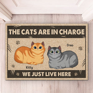 Les chats sont aux commandes - Tapis décoratif personnalisé pour chat - Cadeau pour propriétaires et amoureux des animaux