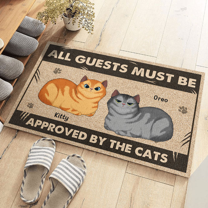 Les chats sont aux commandes - Tapis décoratif personnalisé pour chat - Cadeau pour propriétaires et amoureux des animaux