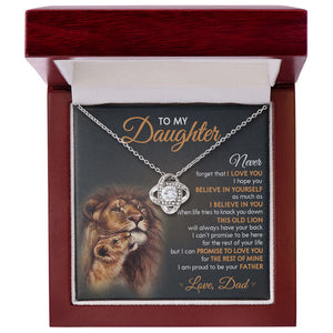 J'espère que tu crois en toi autant que je crois en toi - Collier nœud d'amour familial - Cadeau pour fille de papa