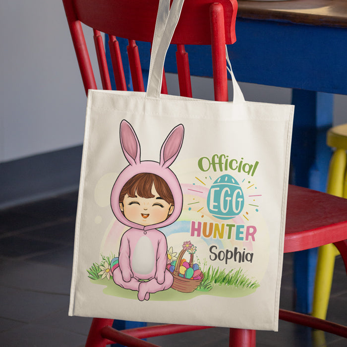 Chasseur d'œufs de Pâques officiel - Sac fourre-tout personnalisé pour la famille - Cadeau pour les membres de la famille