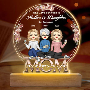 L'amour entre mère et fille - Boule à neige LED 3D personnalisée pour la famille - Cadeau d'anniversaire pour maman de la part de sa fille