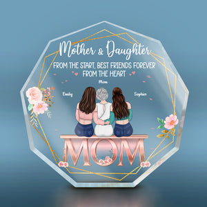 You Are The Piece That Holds Us Together, Mom - Family Personalized Custom Nonagon Shaped Acrylic Plaque - Mother's Day, Birthday Gift For Mom From Daughters