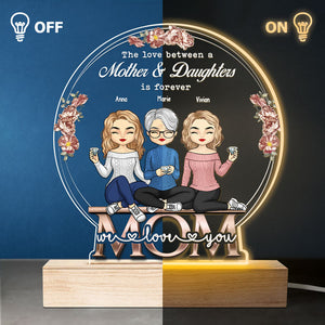 L'amour entre mère et fille - Boule à neige LED 3D personnalisée pour la famille - Cadeau d'anniversaire pour maman de la part de sa fille