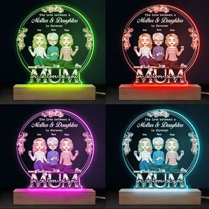 L'amour entre mère et fille - Boule à neige LED 3D personnalisée pour la famille - Cadeau d'anniversaire pour maman de la part de sa fille