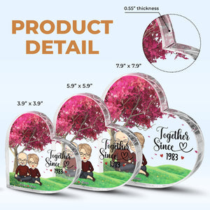 Ensemble depuis - Plaque acrylique personnalisée en forme de cœur pour couple - Cadeau pour mari et femme, anniversaire