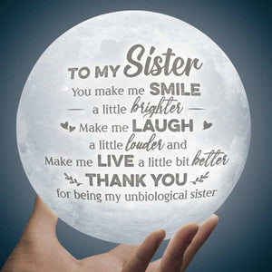 À ma sœur, tu me fais sourire un peu plus fort - Lampe de lune - Cadeau pour meilleure amie, meilleure amie, sœur, cadeau d'anniversaire pour meilleure amie et amie, cadeau de Noël