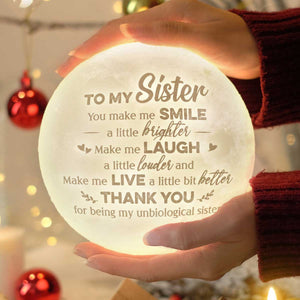 À ma sœur, tu me fais sourire un peu plus fort - Lampe de lune - Cadeau pour meilleure amie, meilleure amie, sœur, cadeau d'anniversaire pour meilleure amie et amie, cadeau de Noël