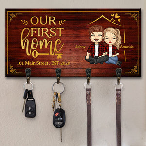 Notre première maison - Porte-clés personnalisé, porte-clés - Cadeau pour couple, mari et femme