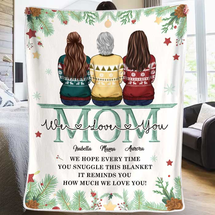 Nous t'aimons, maman - Couverture personnalisée - Cadeau pour la famille, cadeau de Noël