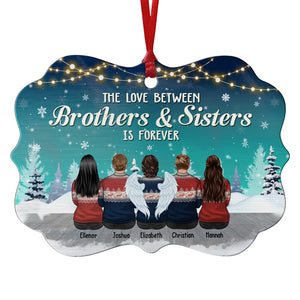 L'amour entre frères et sœurs est éternel - Décoration de Noël en bois personnalisée en forme de Benelux - Cadeau pour frères et sœurs, cadeau de Noël