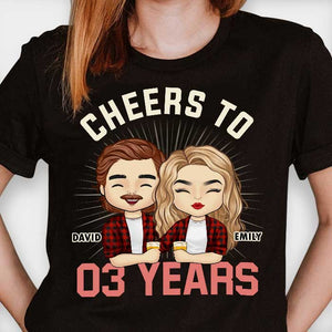 Cheers To Many Years - Gift For Couples, Personalized T-shirt, Hoodie.