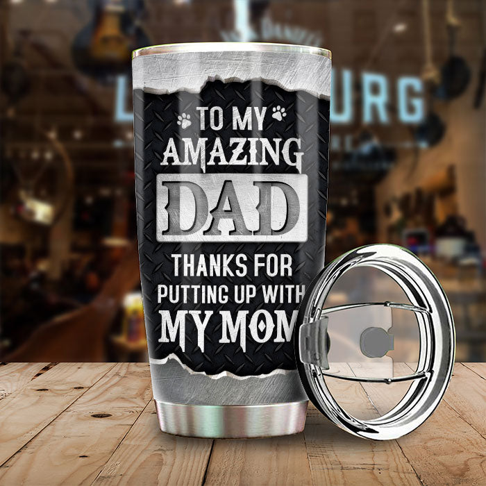 Merci d'avoir supporté notre mère - Gobelet personnalisé - Cadeau pour papa