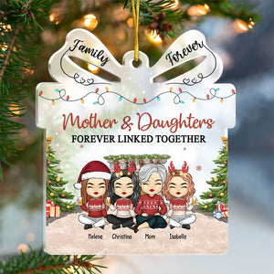 Mère et filles unies pour toujours - Décoration familiale personnalisée - Coffret cadeau en acrylique - Cadeau de Noël pour fille de la part de maman