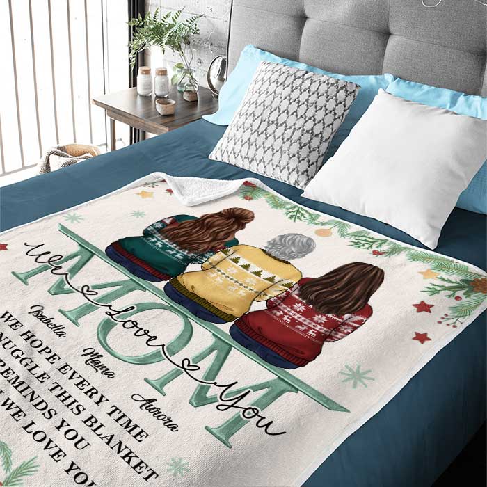 Nous t'aimons, maman - Couverture personnalisée - Cadeau pour la famille, cadeau de Noël