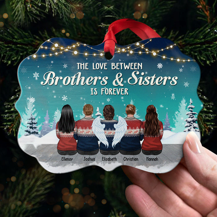 L'amour entre frères et sœurs est éternel - Décoration de Noël en bois personnalisée en forme de Benelux - Cadeau pour frères et sœurs, cadeau de Noël