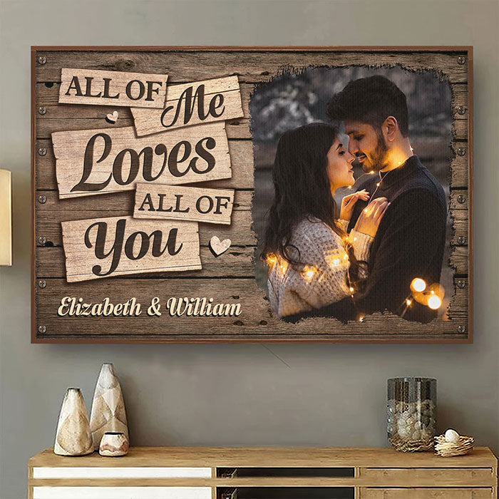 I Completely Love You - Upload Image, Gift For Couples, Husband Wife - Personalized Horizontal Poster.