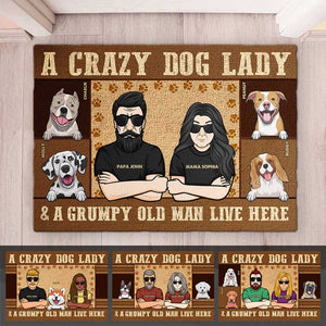 Une folle aux chiens - Tapis décoratif personnalisé - Cadeau pour les amoureux des animaux