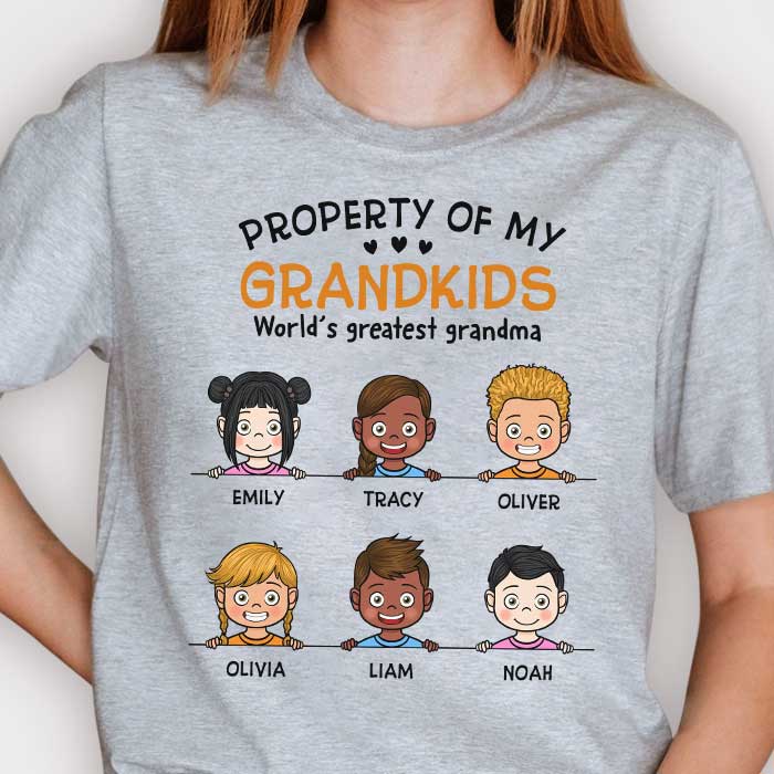 Property Of My Grandkids And World's Greatest Grandma - Gift For Grandma, Personalized Unisex T-shirt, Hoodie.