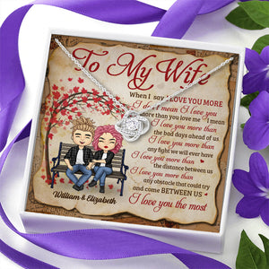 I Love You The Most - Gift For Couples, Personalized Love Knot Necklace.