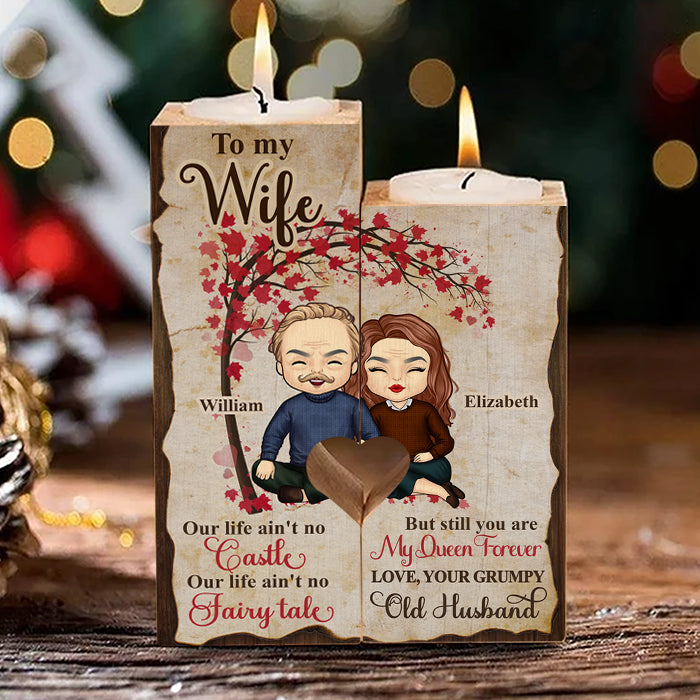 You're My Queen Forever - Gift For Couples, Personalized Candle Holder.