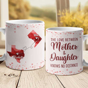 L'amour entre mère et fille ne connaît pas de distance - Cadeau pour maman - Mug personnalisé