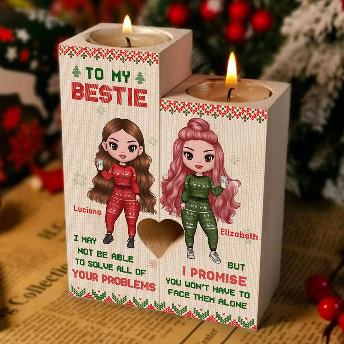 To My Bestie - I Promise To Help You Solve Your Problems - Personalized Candle Holder.
