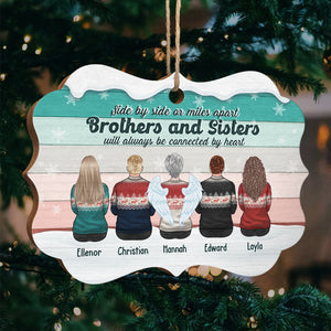 Les frères et sœurs se connecteront toujours par cœur - Décoration de Noël en bois personnalisée en forme de Benelux - Cadeau pour frères et sœurs, cadeau de Noël