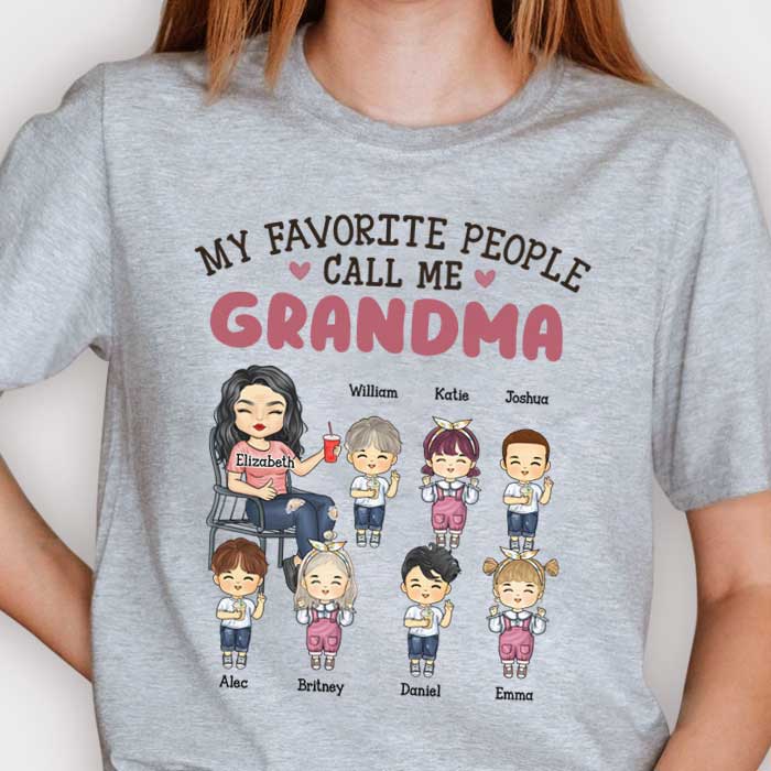 Mes personnes préférées m'appellent grand-mère - Cadeau pour maman, grand-mère - T-shirt unisexe personnalisé, sweat à capuche