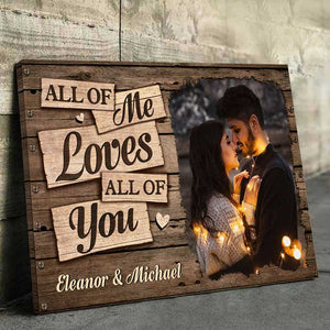 I Deeply Fall In Love With You - Personalized Horizontal Canvas - Upload Image, Gift For Couples, Husband Wife