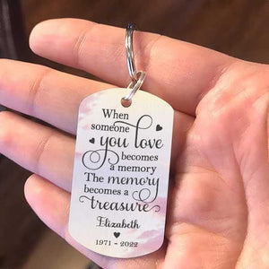 When Someone You Love Becomes A Memory, The Memory Becomes A Treasure - Personalized Keychain.