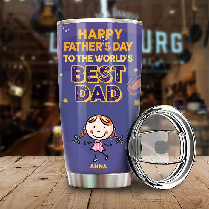 Bonne fête des pères au meilleur papa du monde, nous t'aimons dans tous les univers - Cadeau pour la fête des pères - Gobelet personnalisé