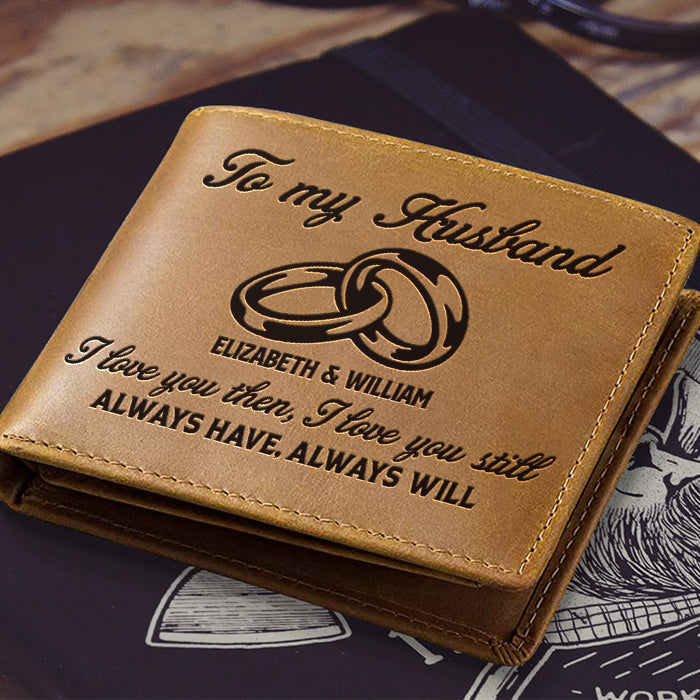 Je t'aime toujours - Portefeuille à deux volets personnalisé - Cadeau pour couple, mari et femme