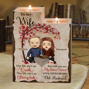 You're My Queen Forever - Gift For Couples, Personalized Candle Holder.